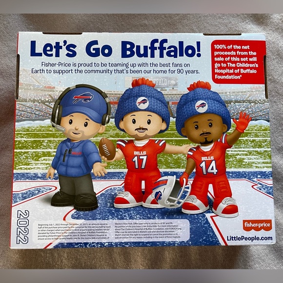 2022 NFL Buffalo Bills Fisher Price Little People Toys  Josh Allen Diggs New Box - Picture 3 of 8